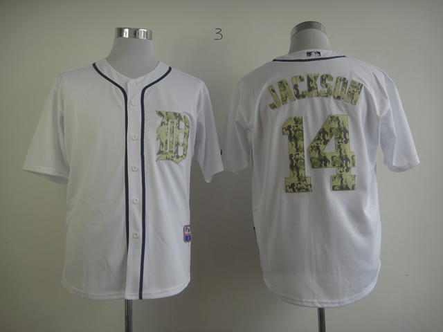 Men Detroit Tigers #14 Jackson White Camo MLB Jerseys->detroit tigers->MLB Jersey